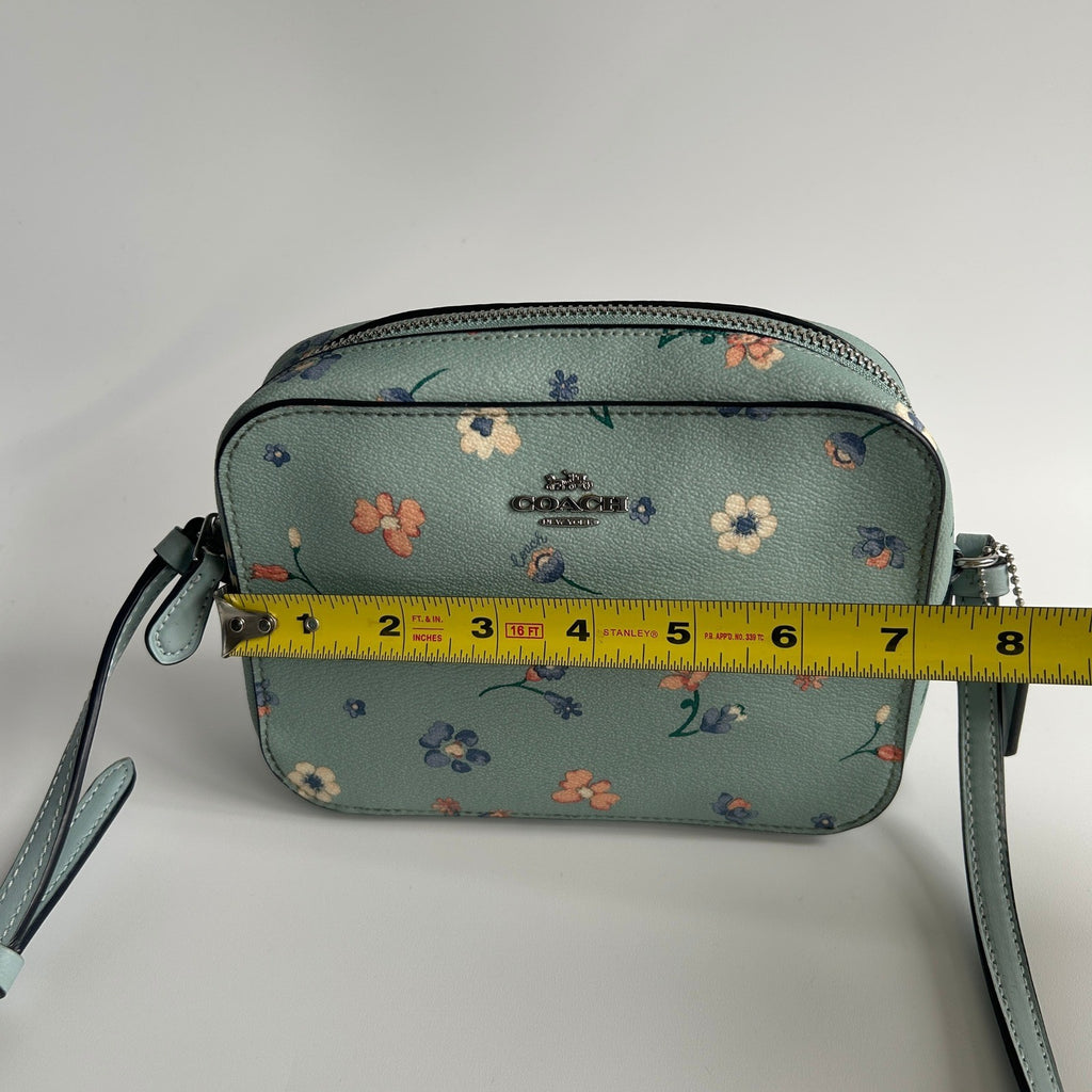 Coach Mini Jamie Camera Bag Light Teal Mystical Floral Leather C8699 NWT6