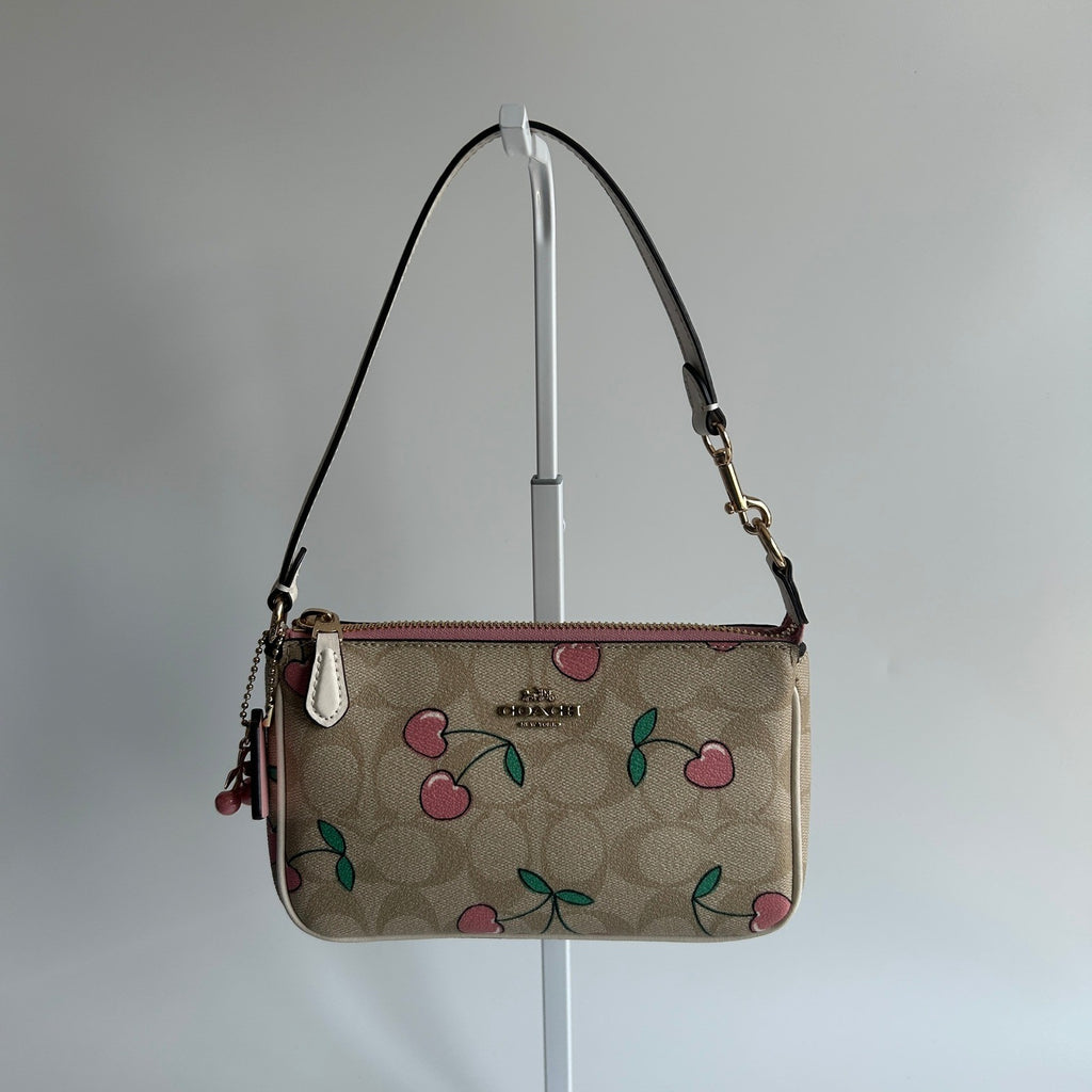 Coach Nolita 19 Cherry Khaki Multi Canvas Shoulder Bag C43960