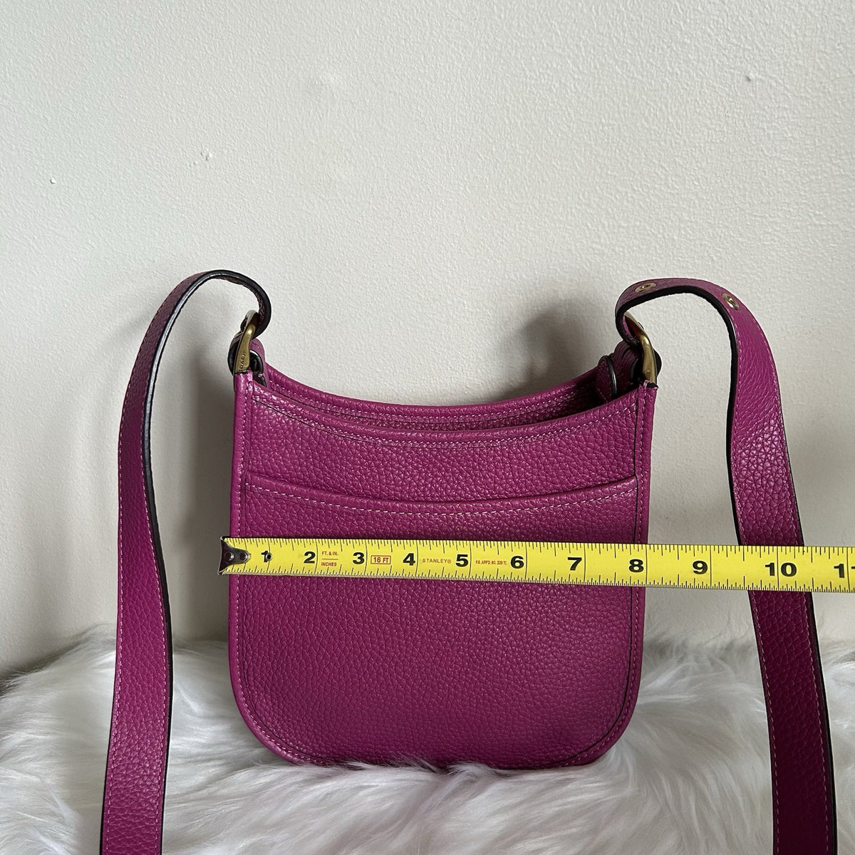 Coach Emery Crossbody 21 Hibiscus Pink Pebbled Leather Bag Excellent6
