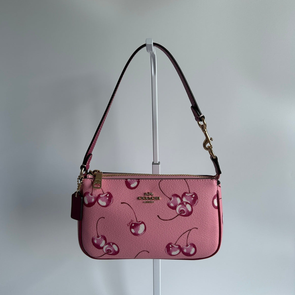 Coach Nolita 19 Pink Cherry Pebbled Leather Shoulder Bag Excellent0