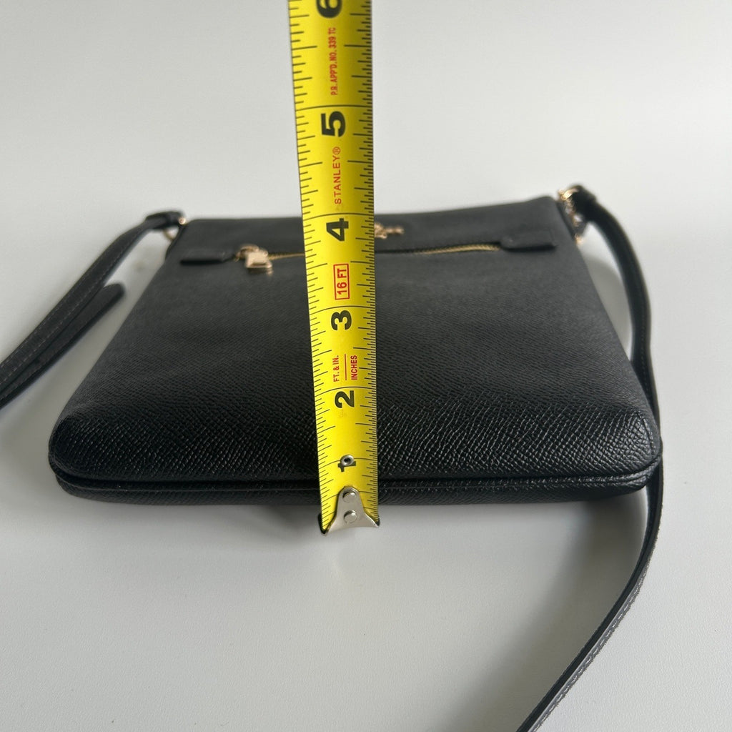 Coach Mini Rowan File Bag Black Crossgrain Leather Crossbody Excellent7