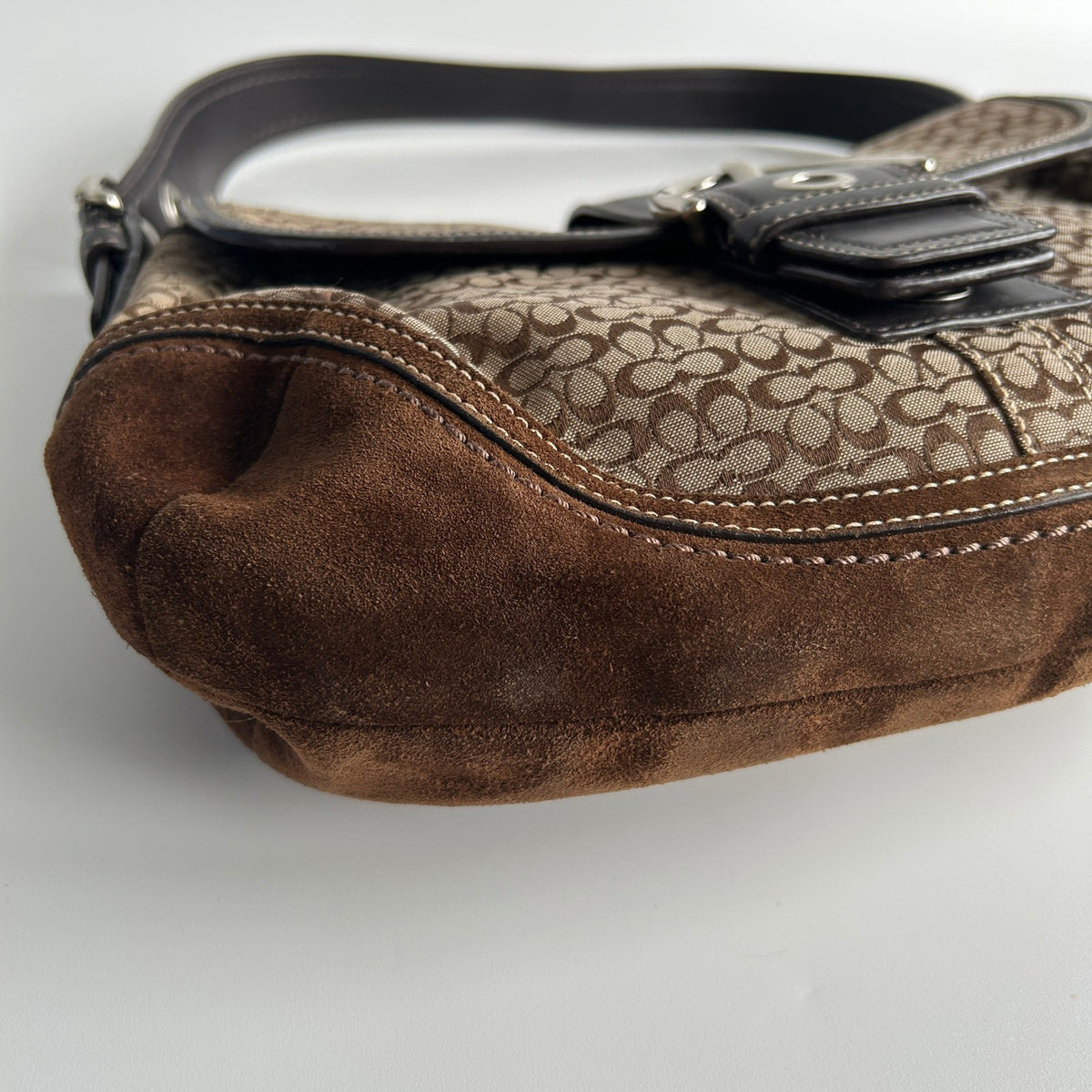 Coach Soho Signature Brown Canvas Leather Shoulder Bag F10926 Excellent8