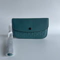Coach Signature Leather Clutch Dark Turquoise Blue Wristlet NEW0