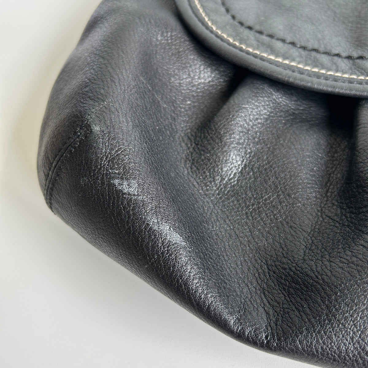 Coach Soho Pleated Flap Black Pebbled Leather Shoulder Bag Good13
