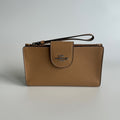 Coach Tech Phone Wallet Saddle Tan Crossgrain Leather C0183 Good0