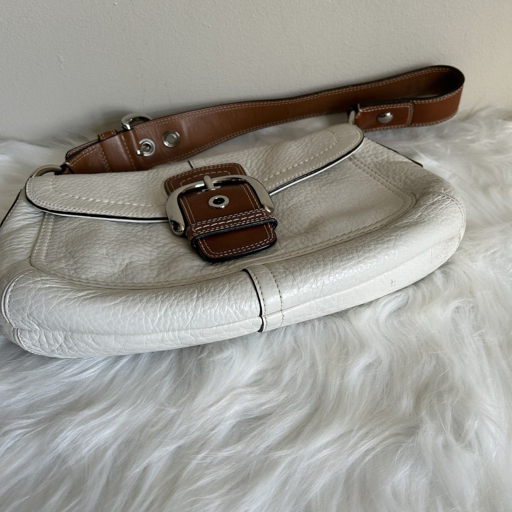Coach Soho Chalk White Pebbled Leather Shoulder Bag Good2
