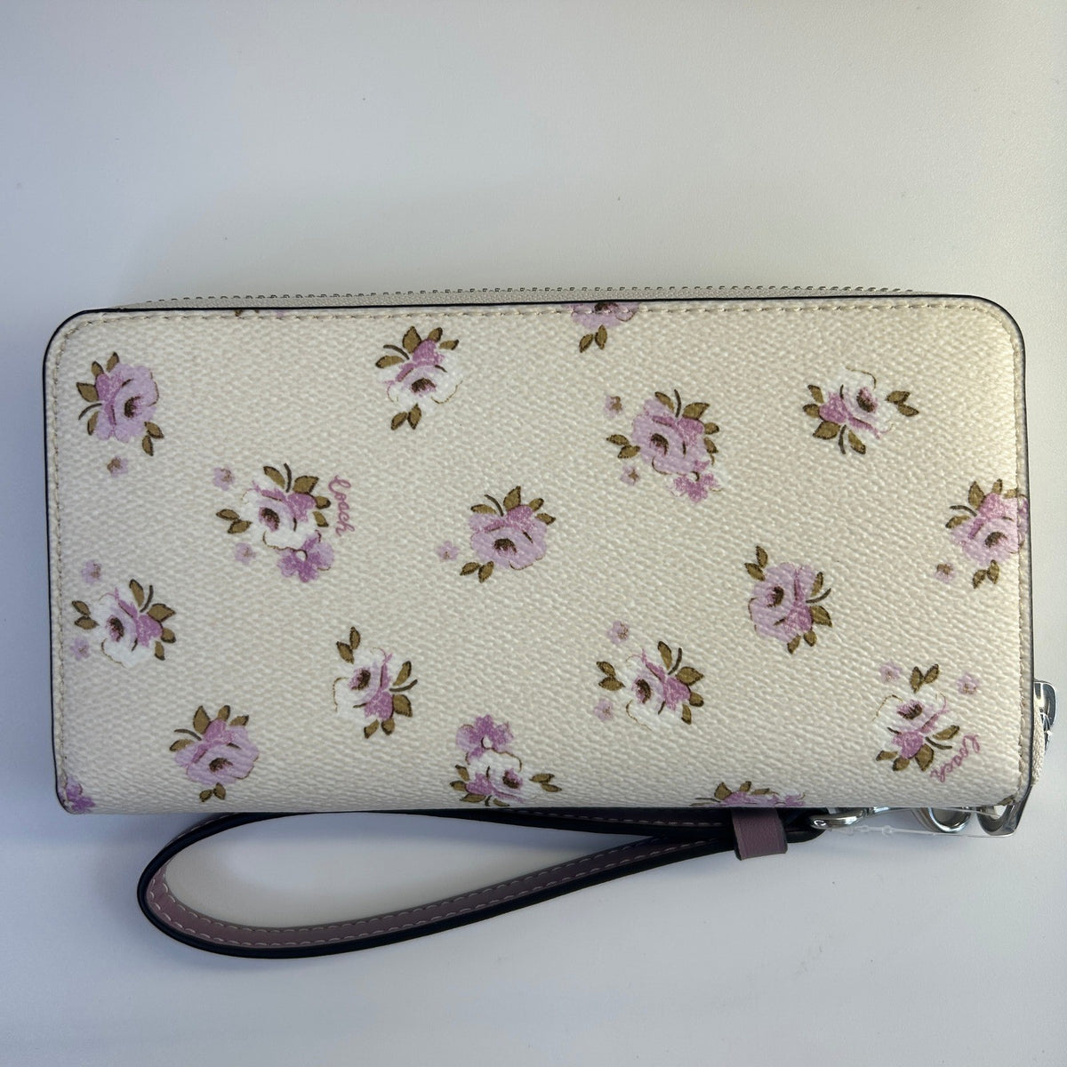 Coach Long Zip Around Wallet Chalk White Floral Coated Canvas2