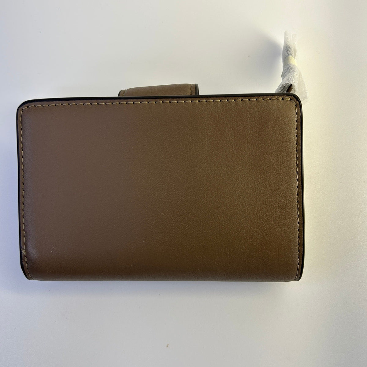 Coach Medium Corner Zip Dark Stone Leather Wallet NEW1