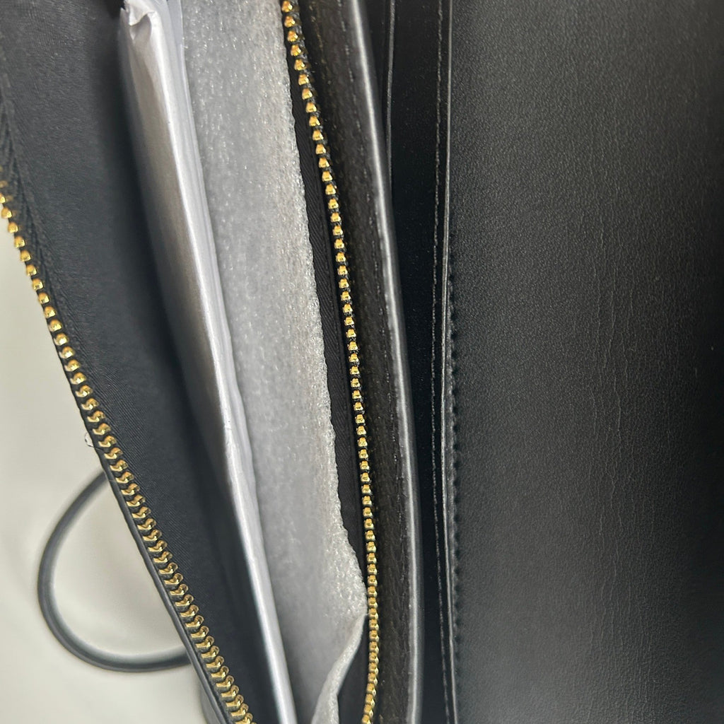 Coach Anna Foldover Clutch Black Pebbled Leather Crossbody Excellent4