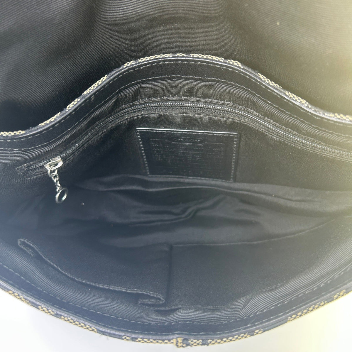 Coach Soho Signature Flap Black Canvas Leather Shoulder Bag 11862 Good3