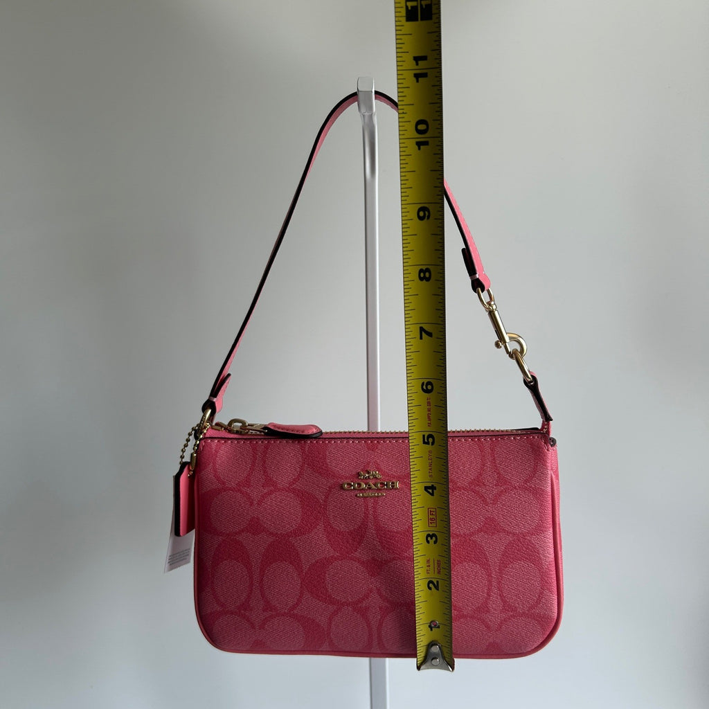 Coach Nolita 19 Pink Lemonade Signature Canvas Wristlet Shoulder Bag NEW5