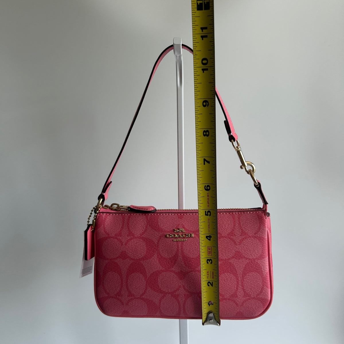 Coach Nolita 19 Pink Lemonade Signature Canvas Wristlet Shoulder Bag NEW5