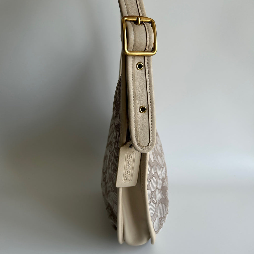 Coach Ergo C2588 Chalk White Signature Jacquard Leather Shoulder Bag Excellent2
