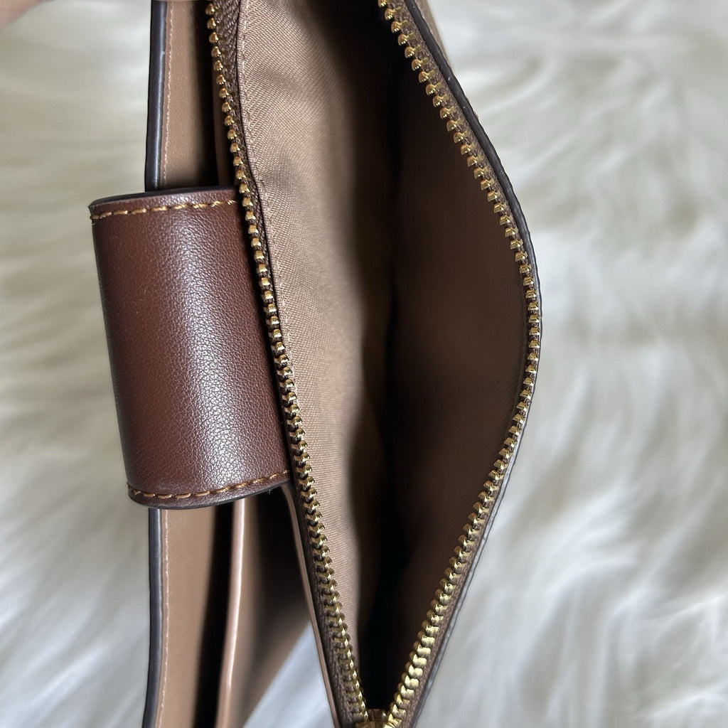 Coach Wynne Tan Rust Signature Coated Canvas Wristlet Wallet Excellent4