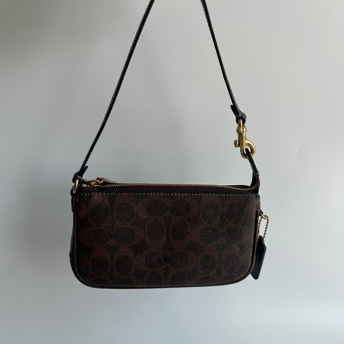 Coach Plaza Bag 18 Signature Brown Mini Shoulder Bag Very Good0