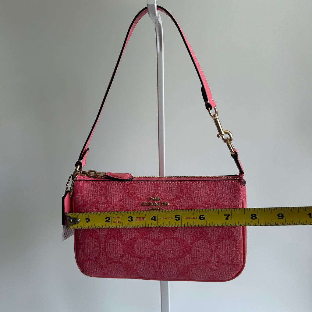 Coach Nolita 19 Pink Lemonade Signature Canvas Wristlet Shoulder Bag NEW4