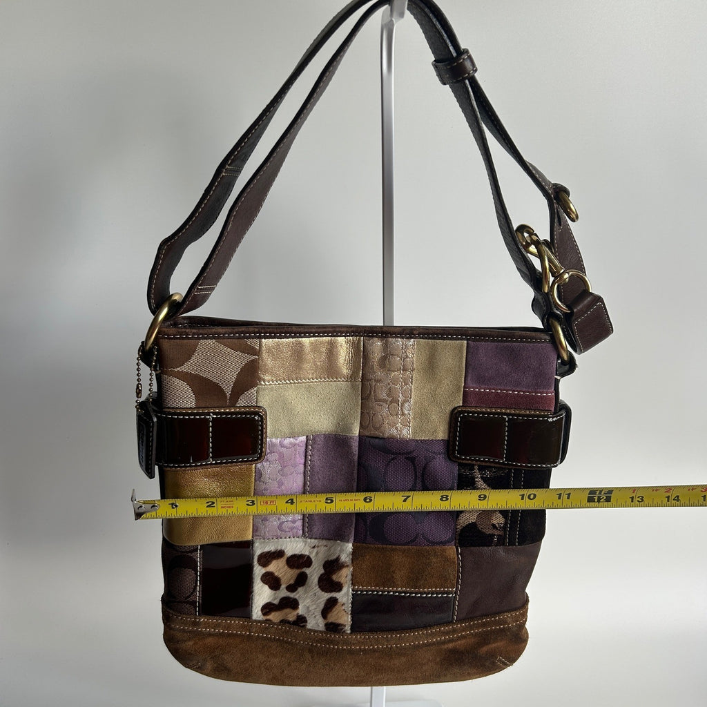 Coach Eva Holiday Patchwork Multi Mixed Leather Shoulder Bag 3573 Good4