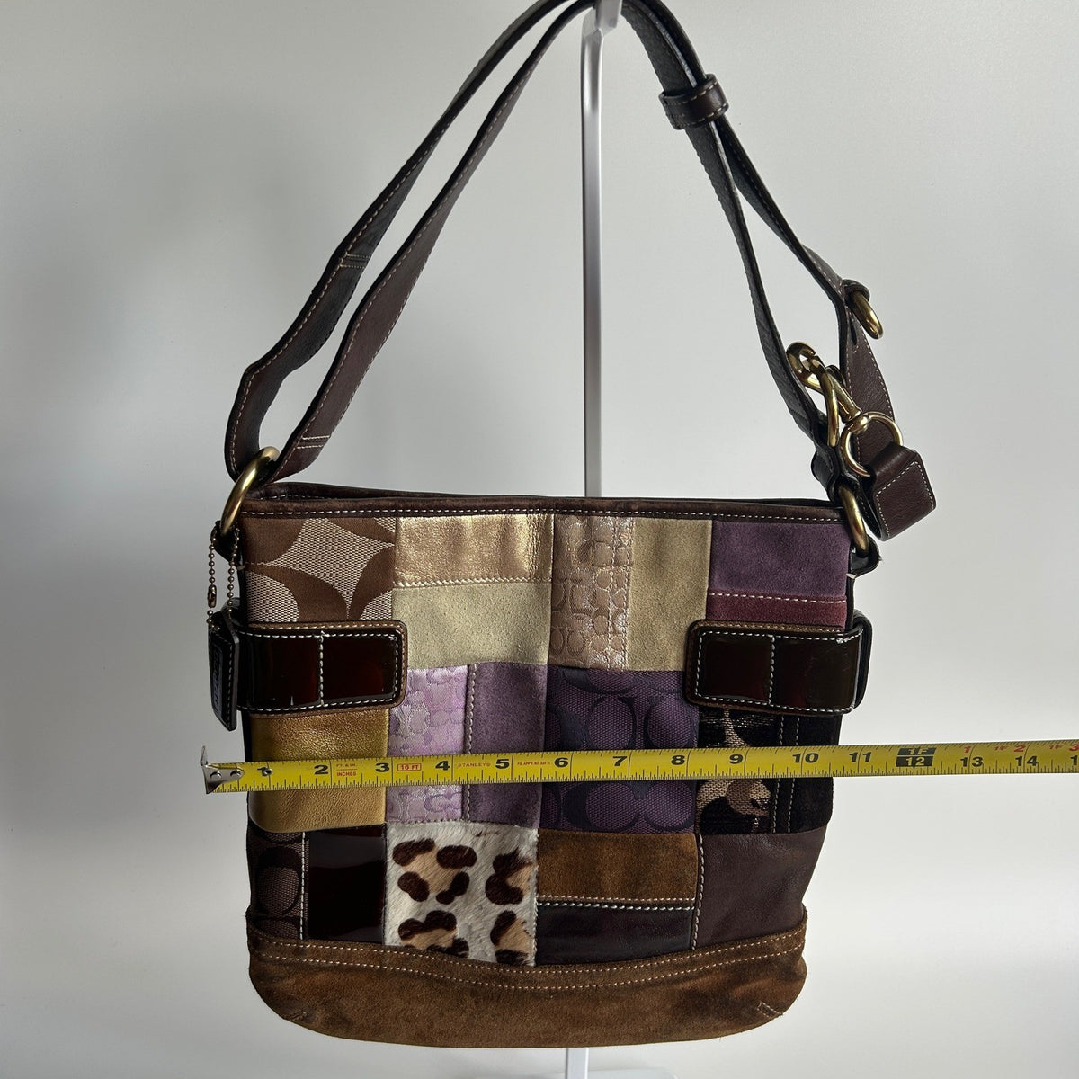 Coach Eva Holiday Patchwork Multi Mixed Leather Shoulder Bag 3573 Good4