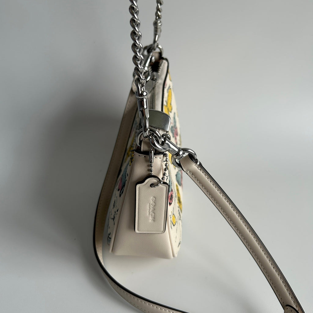 Coach Teri Mini Crossbody Chalk White Butterfly Coated Canvas Bag Excellent2