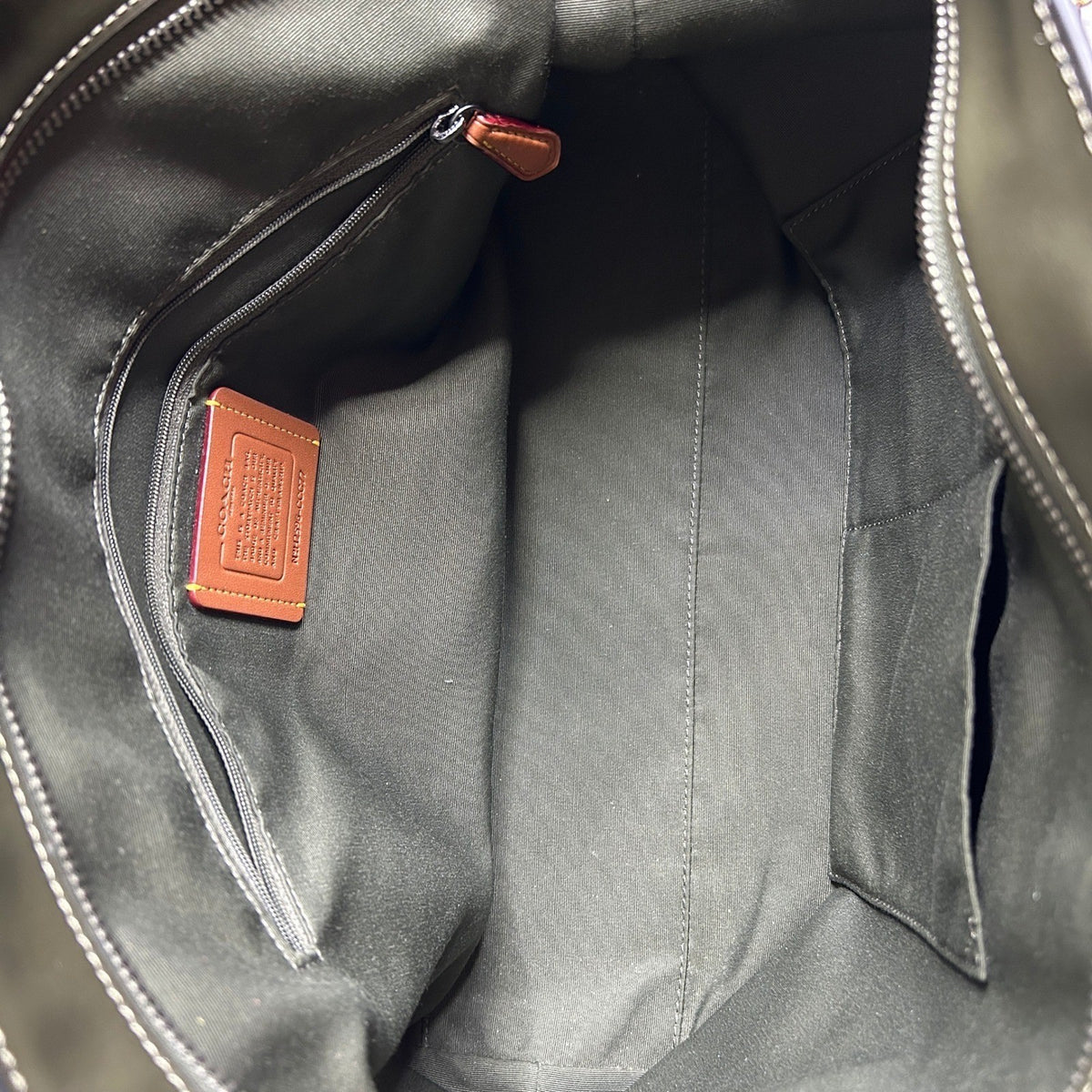 Coach Station Tote CCC77 Olive Green Suede Leather Shoulder Bag Good5