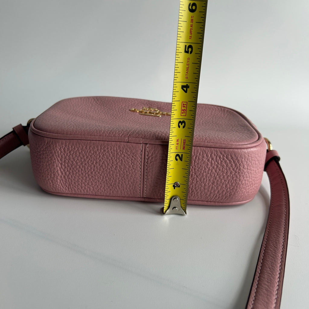 Coach Mini Jamie Powder Pink Pebbled Leather Camera Bag Excellent5
