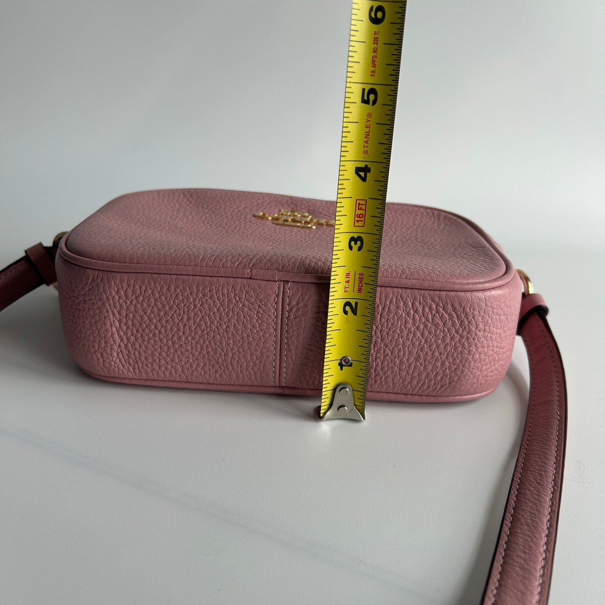 Coach Mini Jamie Powder Pink Pebbled Leather Camera Bag Excellent5