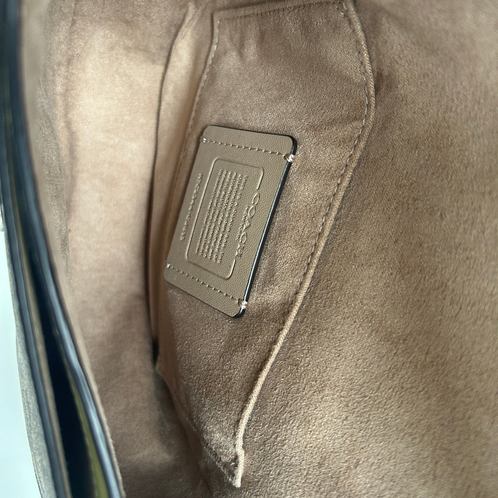 Coach Morgan Saddle Bag Brown Lime Signature Canvas CJ615 Excellent5