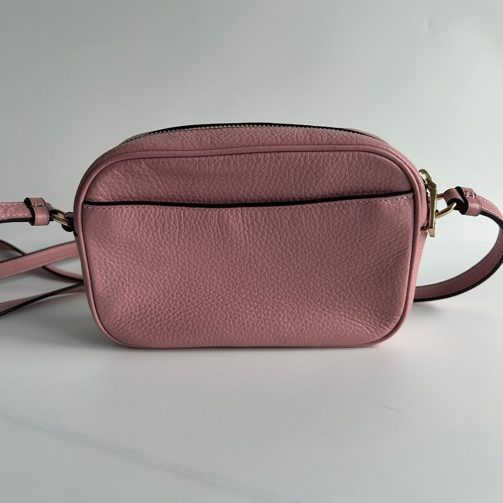 Coach Mini Jamie Powder Pink Pebbled Leather Camera Bag Excellent1