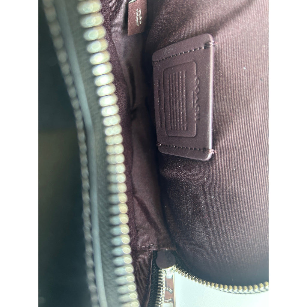 Coach Heart Crossbody Brown Multi Signature Canvas Leather Bag Excellent6