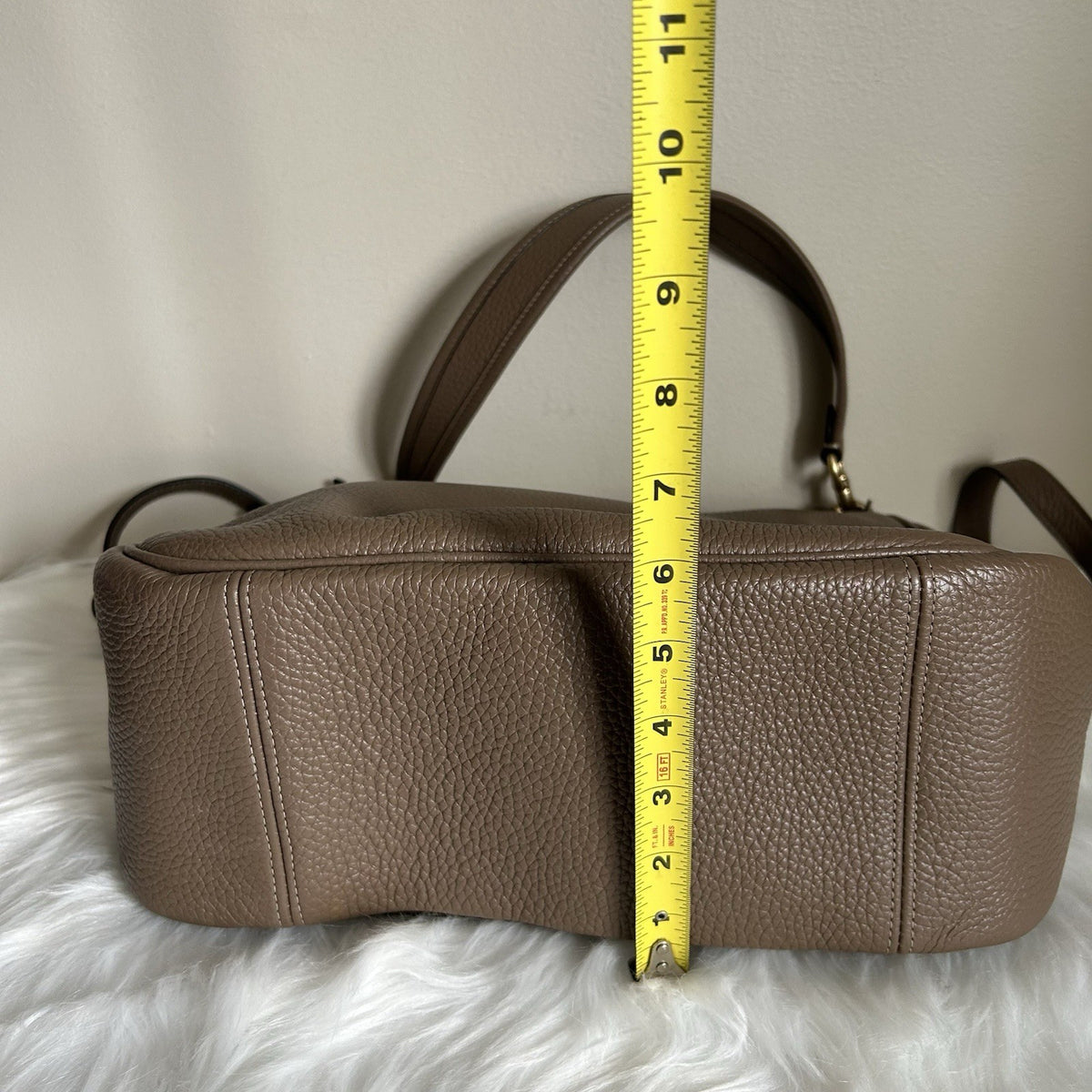 Coach Cary Dark Stone Pebbled Leather Shoulder Bag CC435 Excellent11