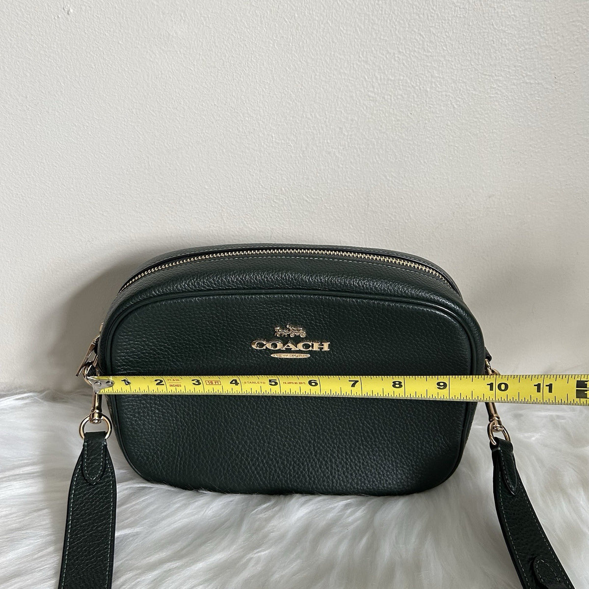 Coach Jamie Camera Bag Forest Green Pebbled Leather Crossbody Excellent6