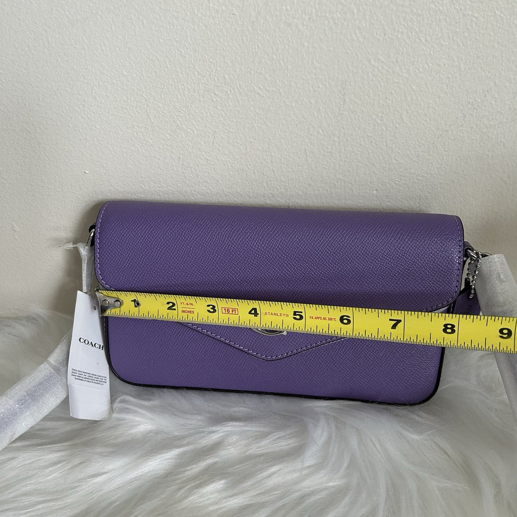 Coach Wyn Washed Plum Crossgrain Leather Crossbody Bag NEW7