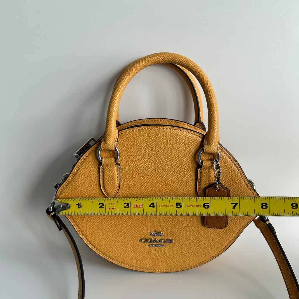 Coach Cantilever Yellow Crossgrain Leather Shoulder Bag Excellent6