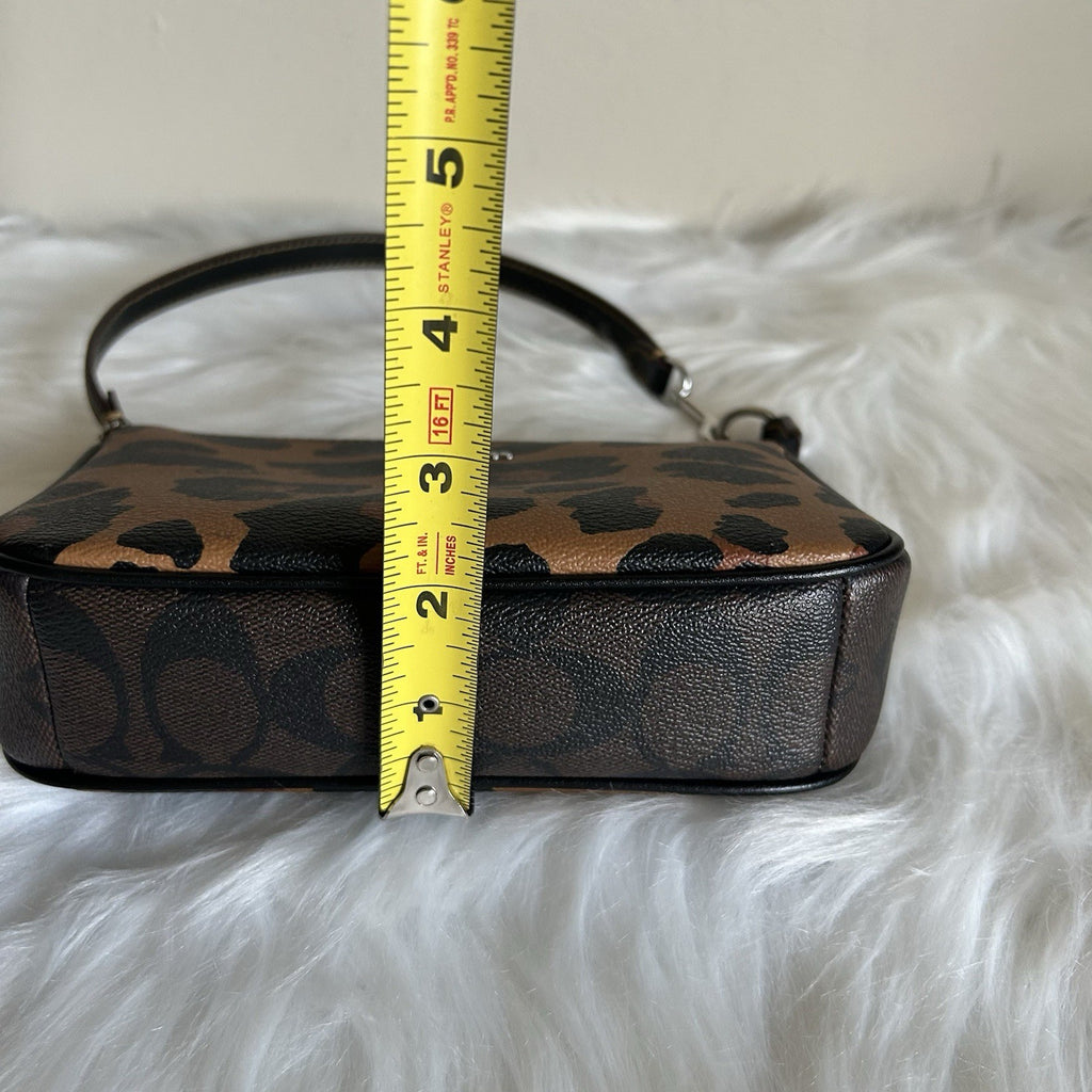 Coach Nolita 19 Leopard Print Brown Coated Canvas Shoulder Bag Excellent7