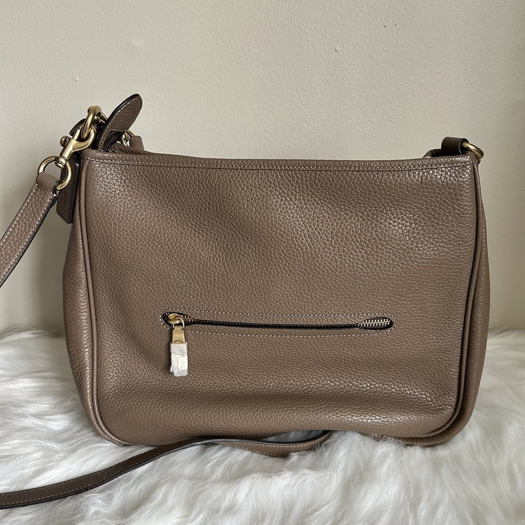Coach Cary Dark Stone Pebbled Leather Shoulder Bag CC435 Excellent5