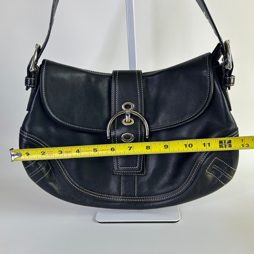 Coach Soho Black Leather Buckle Flap Shoulder Bag Excellent5