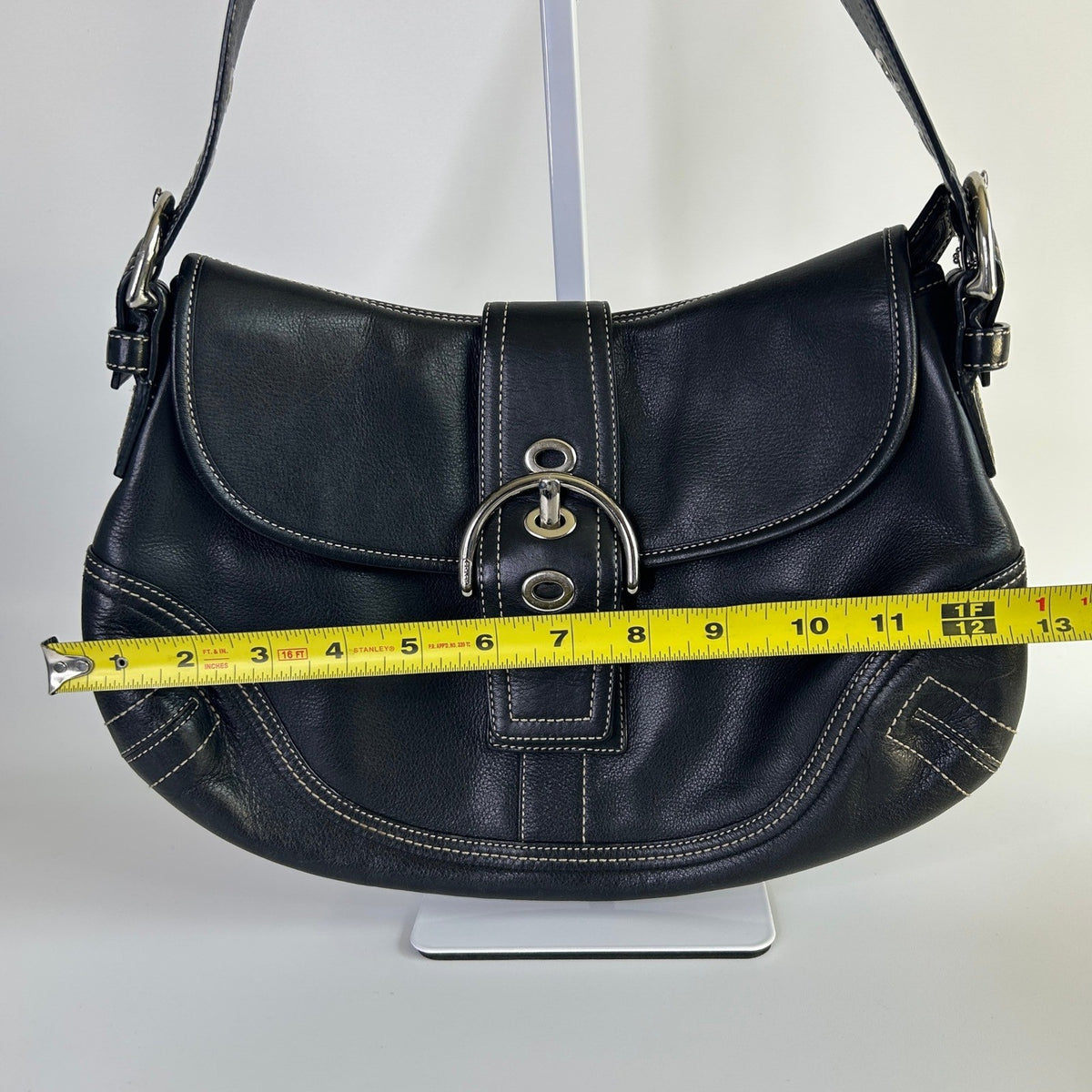 Coach Soho Black Leather Buckle Flap Shoulder Bag Excellent5