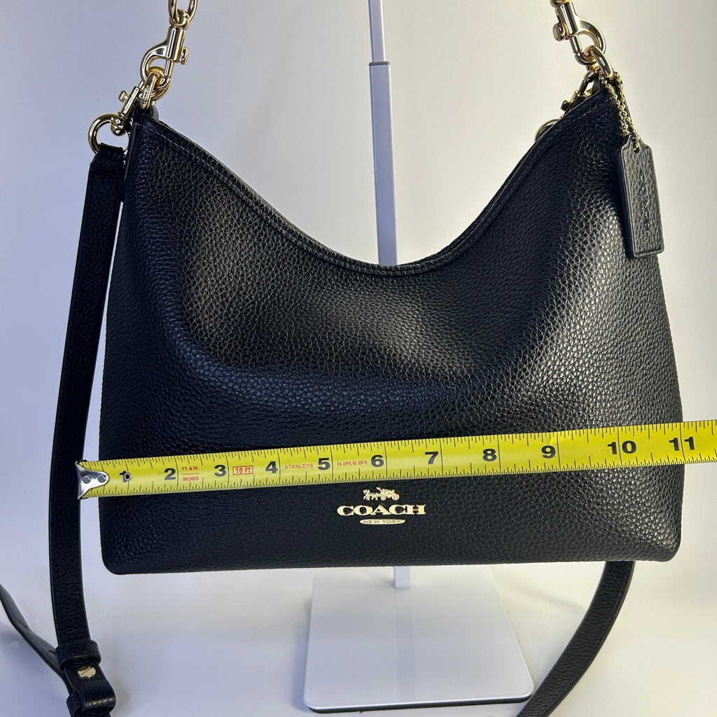 Coach Laurel Black Pebbled Leather Shoulder Bag Excellent4