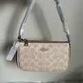 Coach Nolita 19 Sand Tan Signature Canvas Leather Wristlet Bag NEW0