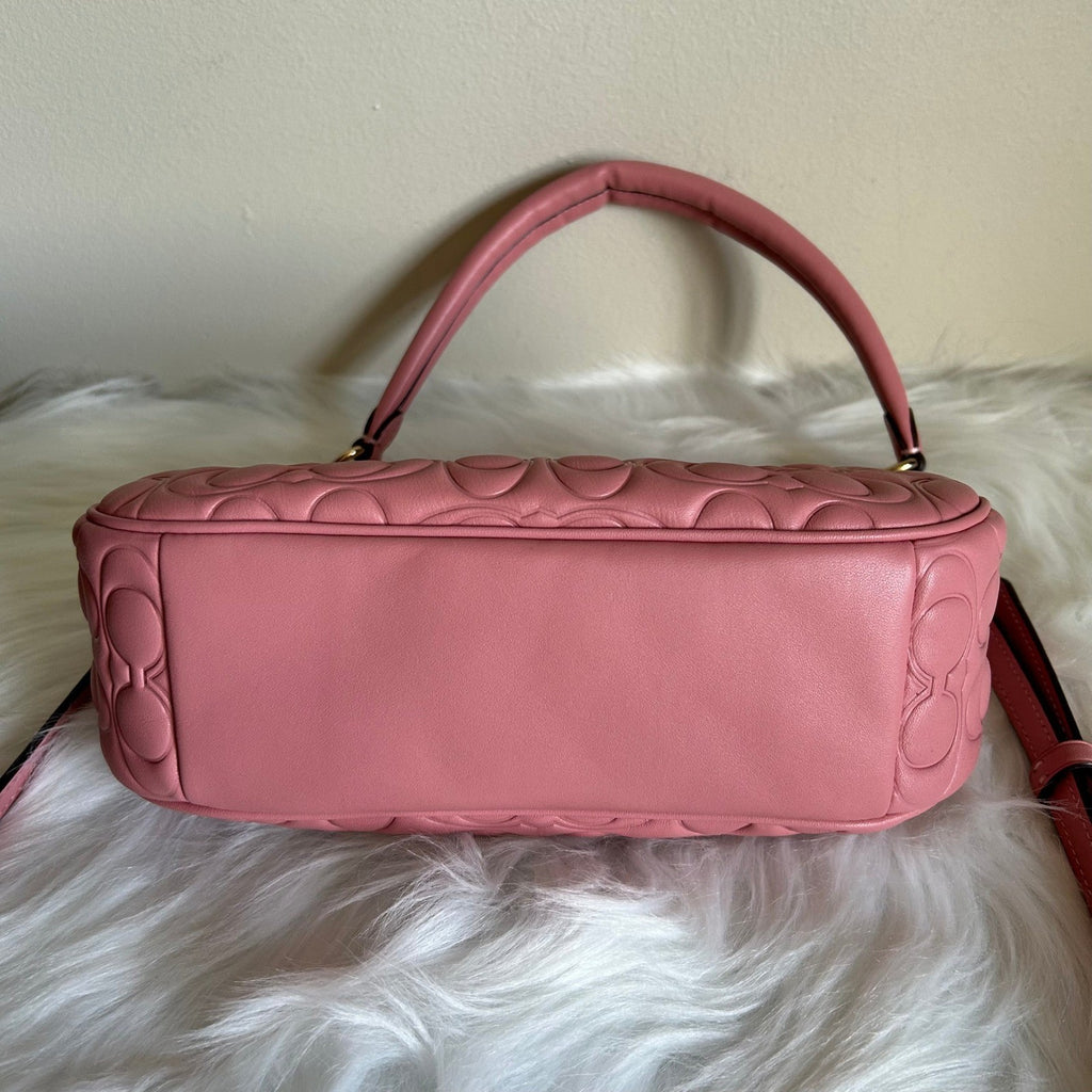 Coach Teri Pink Signature Leather Shoulder Bag Excellent3