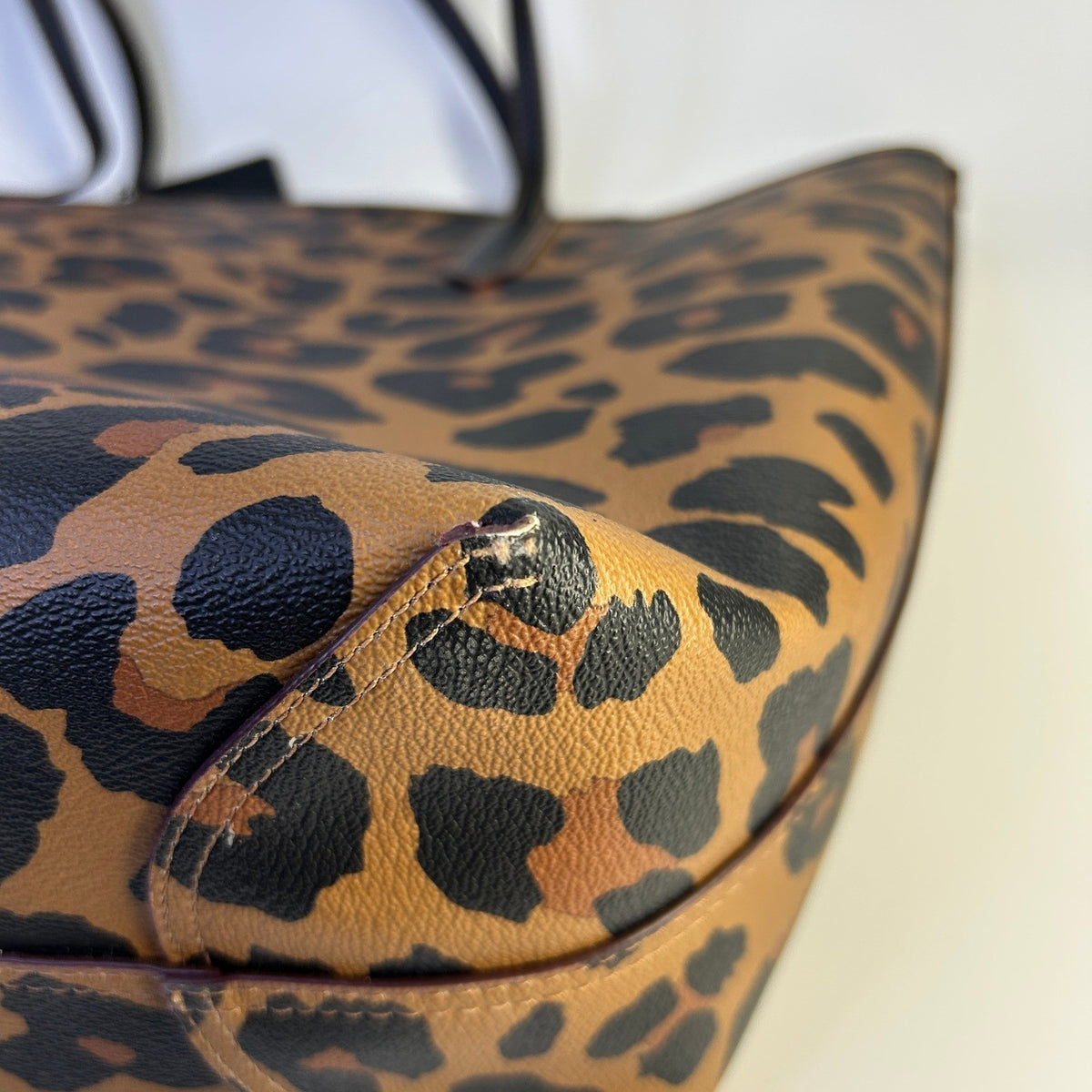 Coach City Tote Leopard Tan Black Coated Canvas Tote Bag Good5