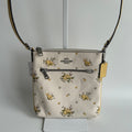 Coach Mini Rowan File Bag Chalk White Floral Pebbled Leather Crossbody NWT0