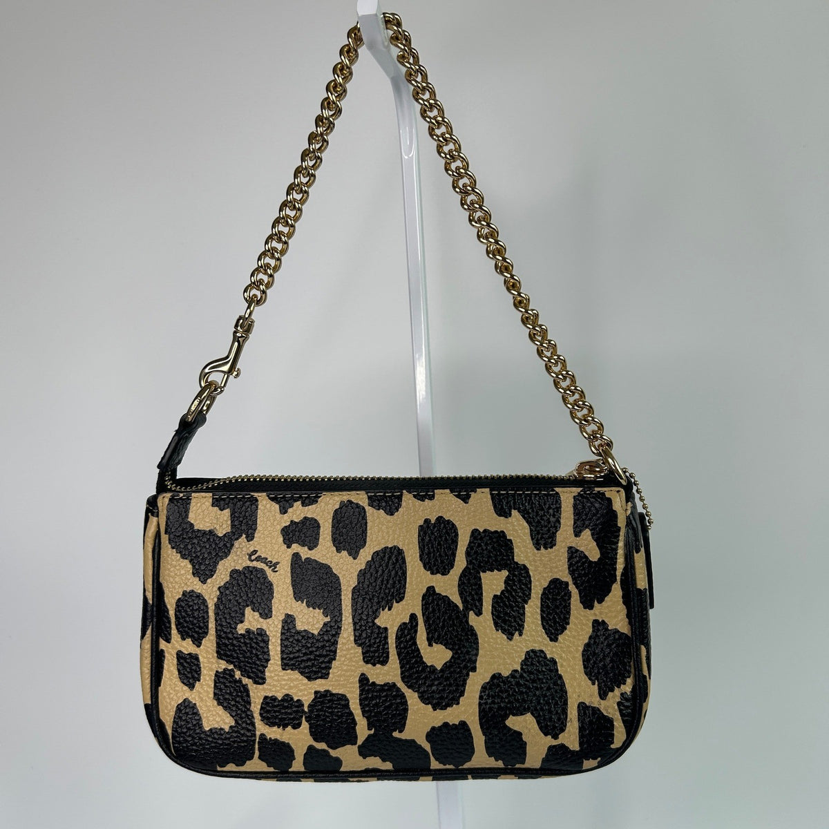 Coach Nolita 19 Leopard Print Leather Wristlet Bag Excellent1