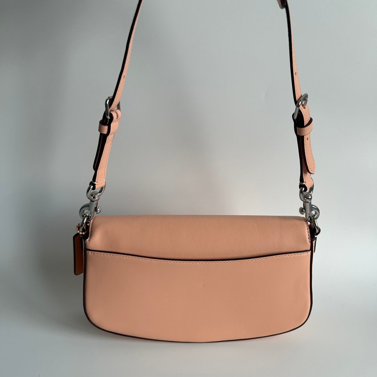 Coach Andrea Shoulder Bag Faded Blush Peach Smooth Leather Flap CT7682