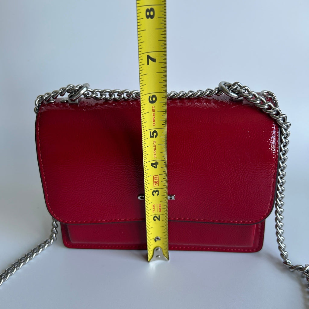 Coach Mini Klare Red Patent Leather Crossbody Bag Excellent8