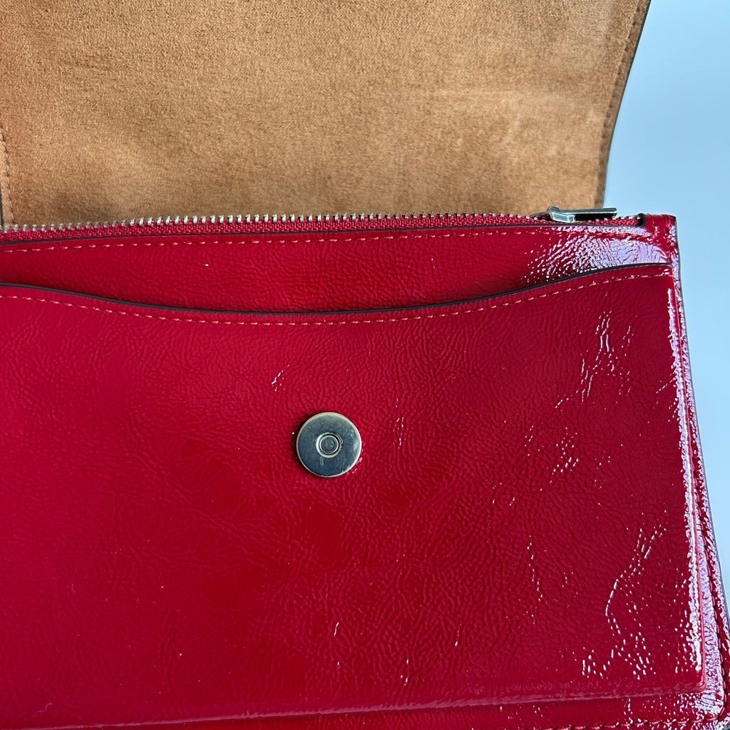 Coach Mini Klare Red Patent Leather Crossbody Bag Excellent4
