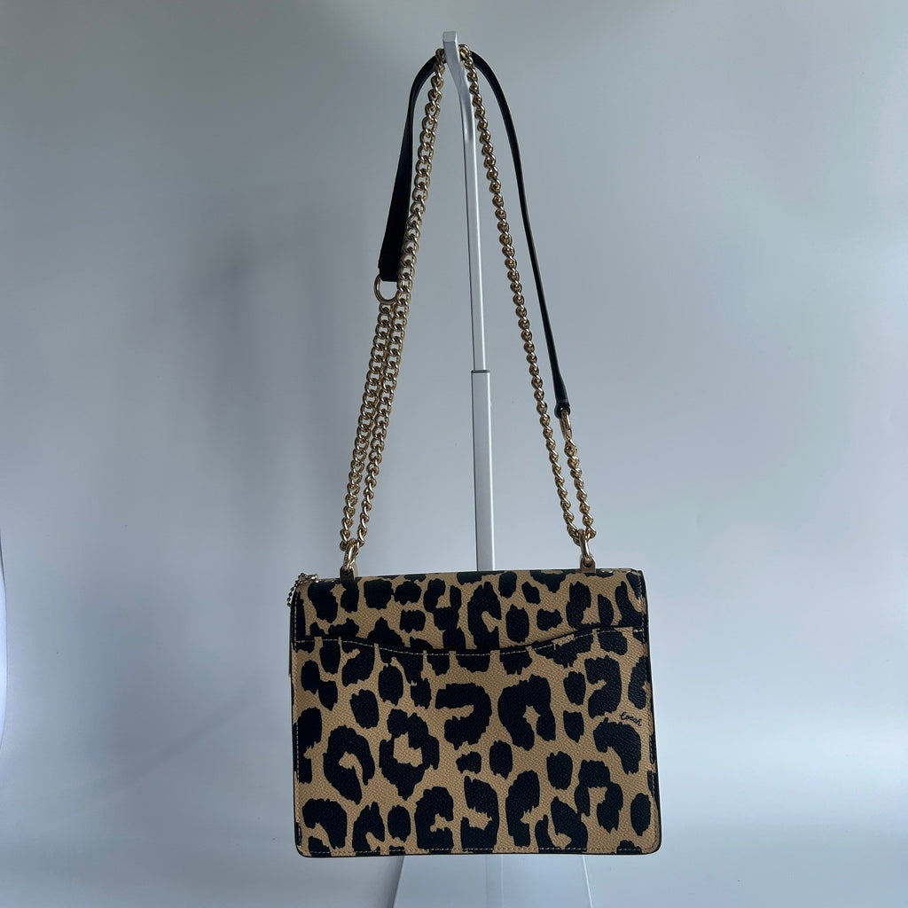 Coach Klare Crossbody Leopard Print Leather Bag CV944 Excellent1