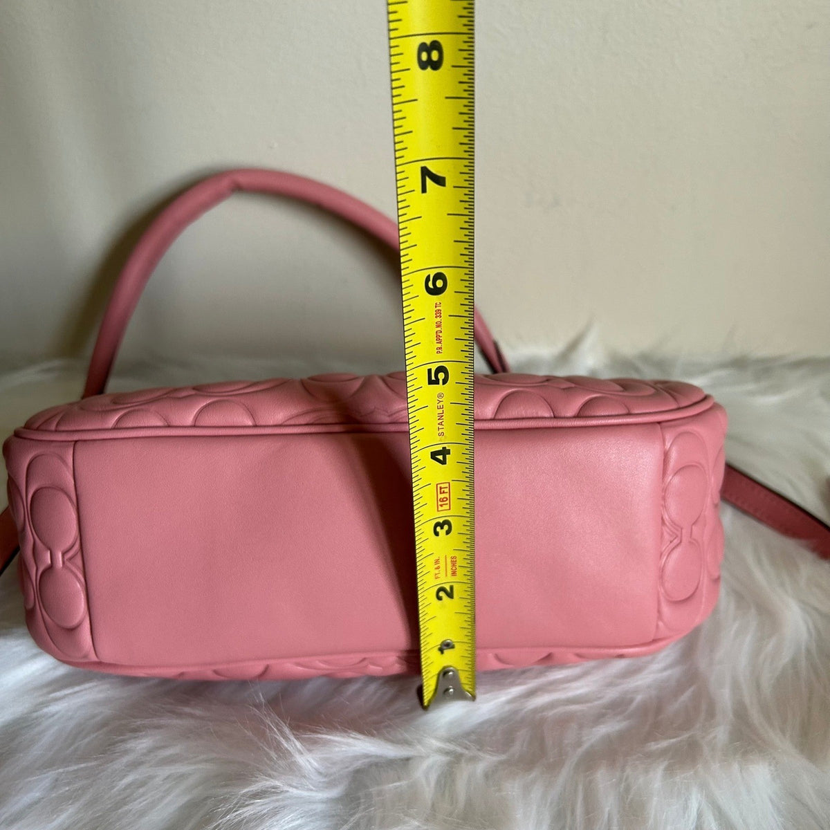 Coach Teri Pink Signature Leather Shoulder Bag Excellent8