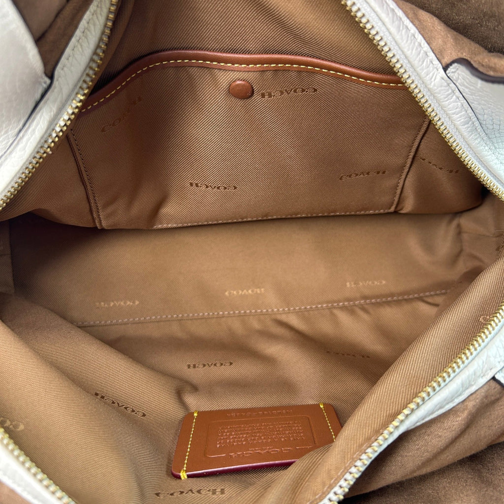 Coach Lori Chalk White Pebbled Leather Shoulder Bag C4824 GOOD4