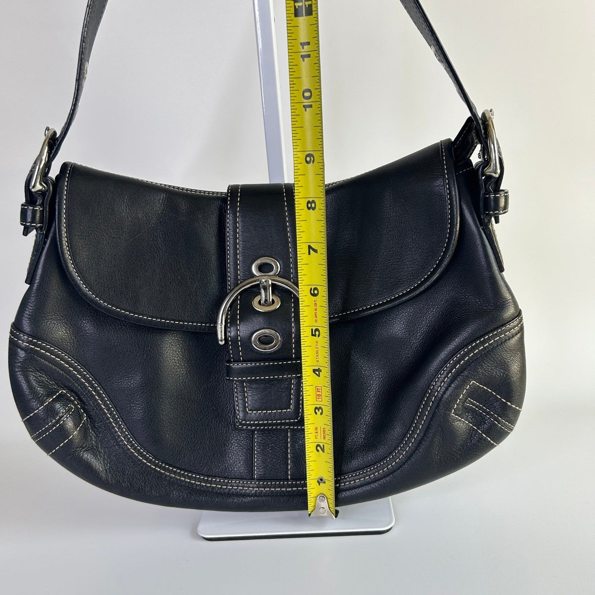 Coach Soho Black Leather Buckle Flap Shoulder Bag Excellent6